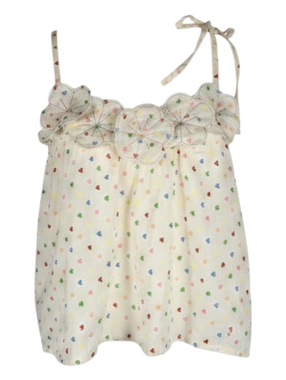 SONIA RYKIEL Crop Top Heart Embroidered Festival